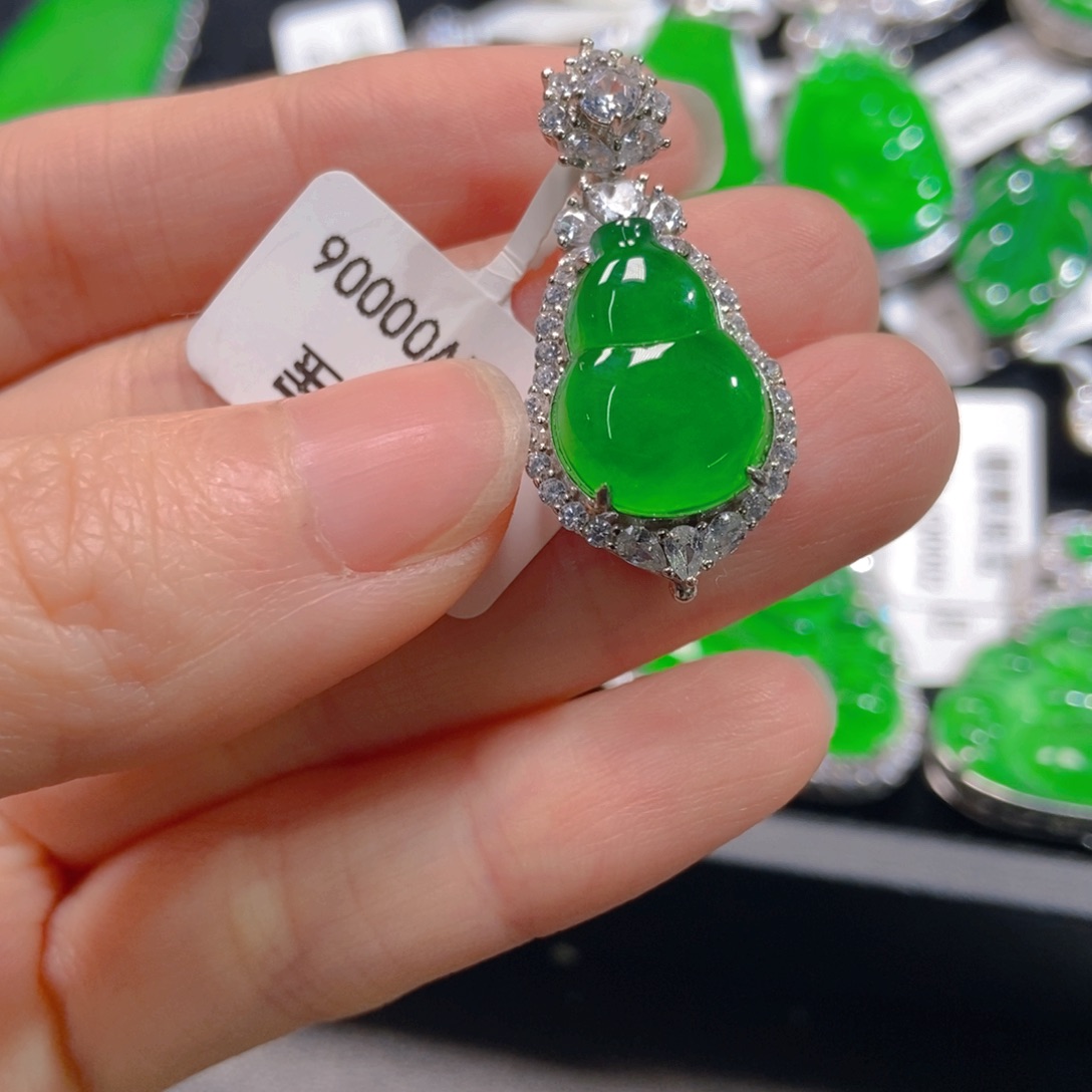 翡翠吊坠(不含链)银S925镶嵌