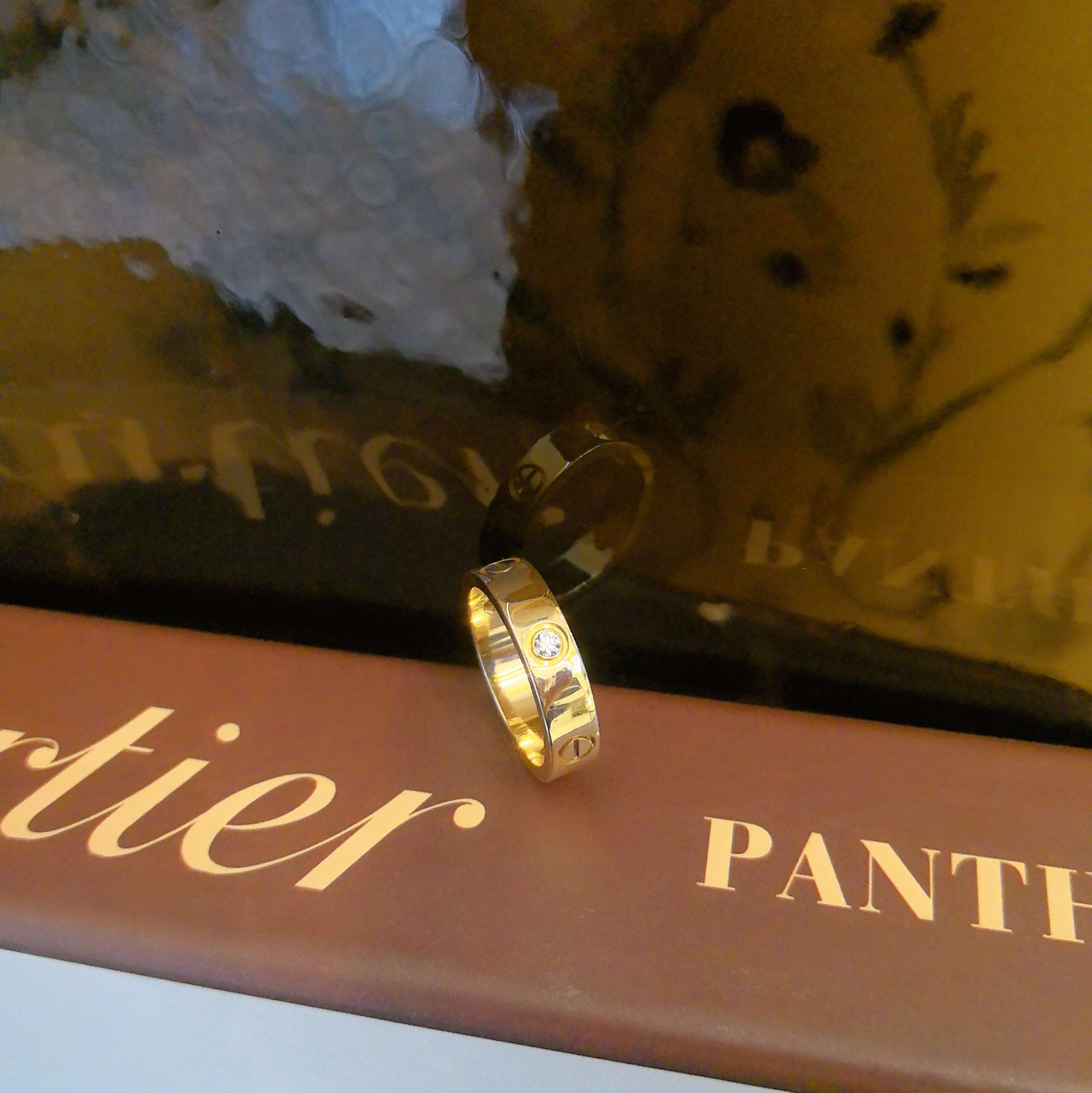 99新 Cartier/卡地亚 love3钻戒指/18K黄金/#49卡地亚love戒指