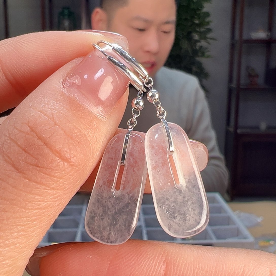 翡翠耳饰18K金镶嵌耳环63