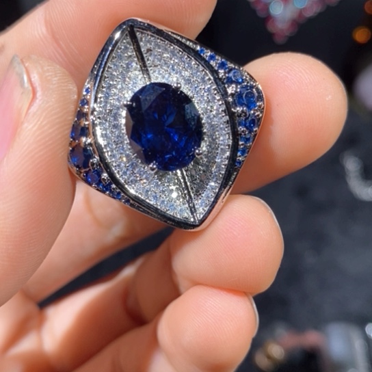 红宝石戒指银S925镶嵌