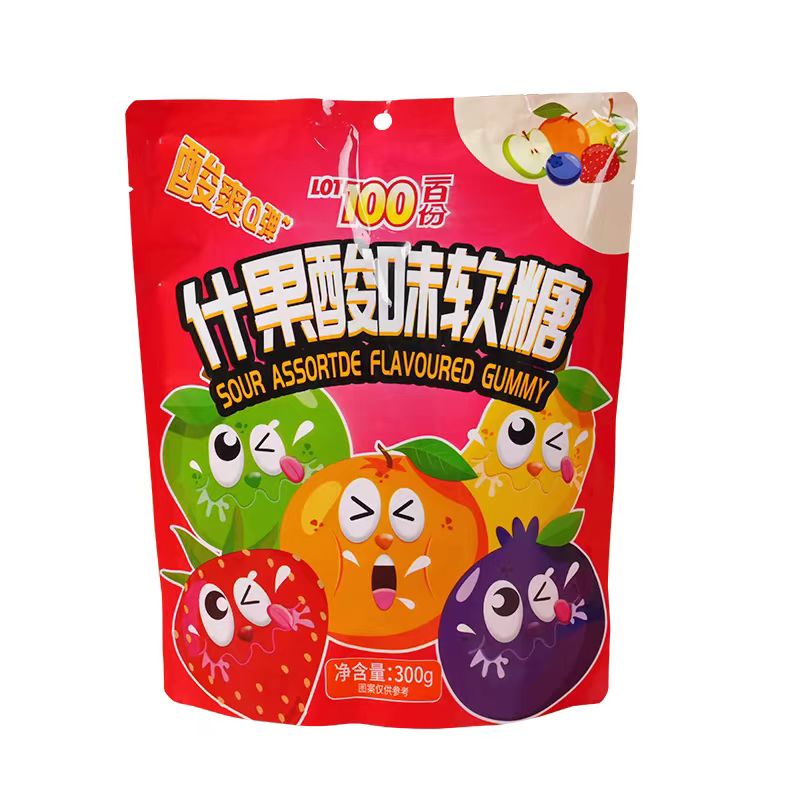马来西亚LOT100一百份水果酸味软糖进口qq橡皮糖零食喜糖酸糖