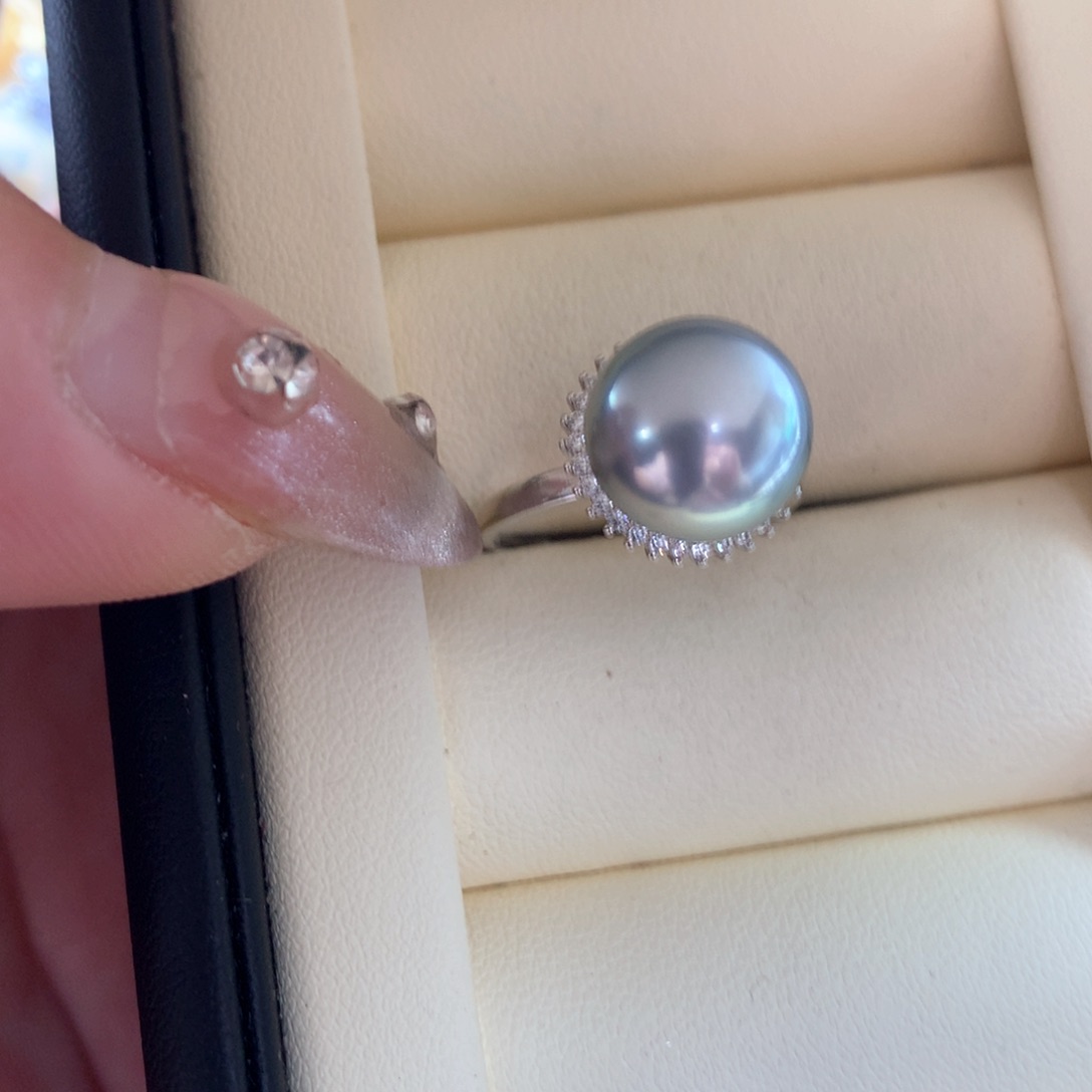 海水珍珠戒指银S925镶嵌