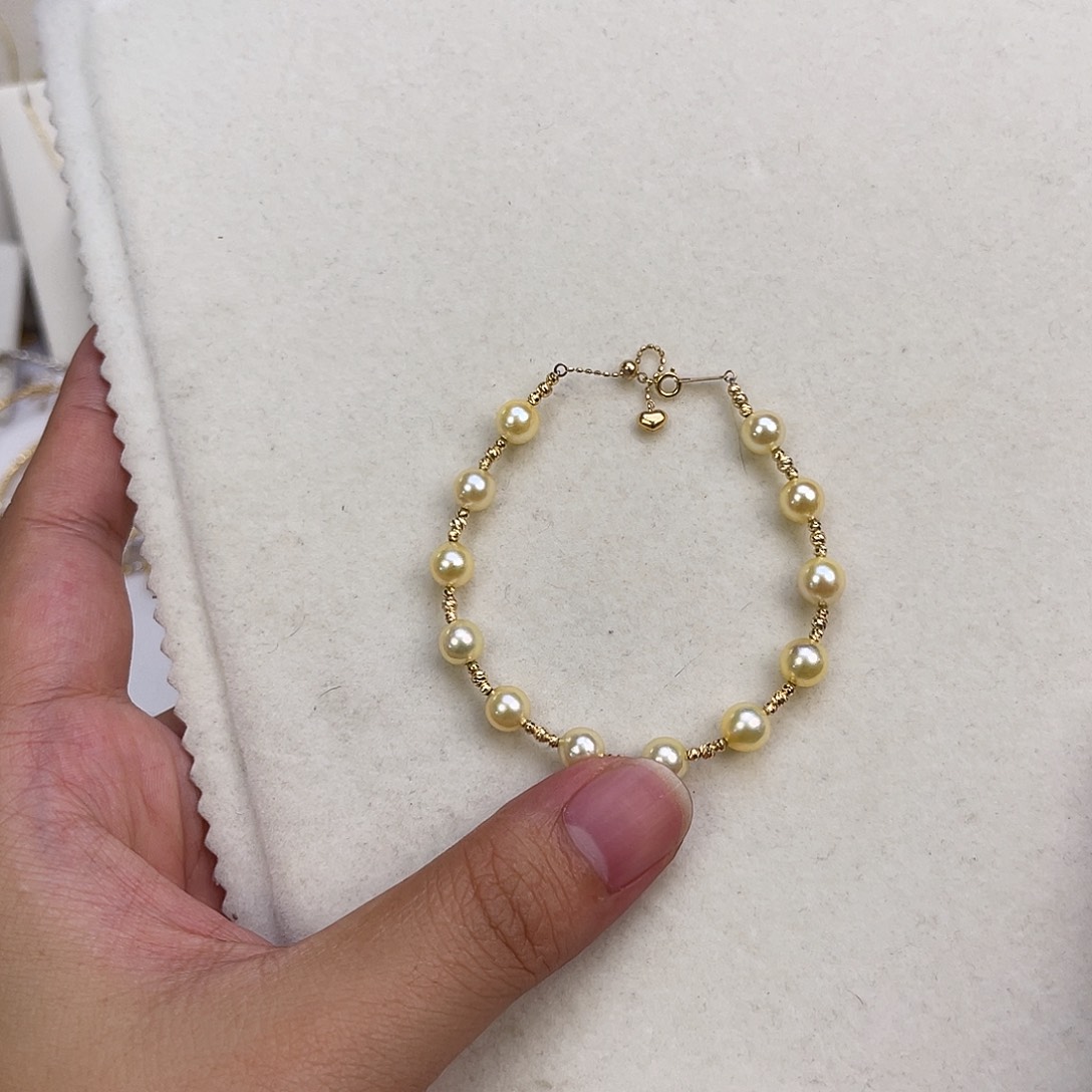 18K金镶嵌手绳海水珍珠