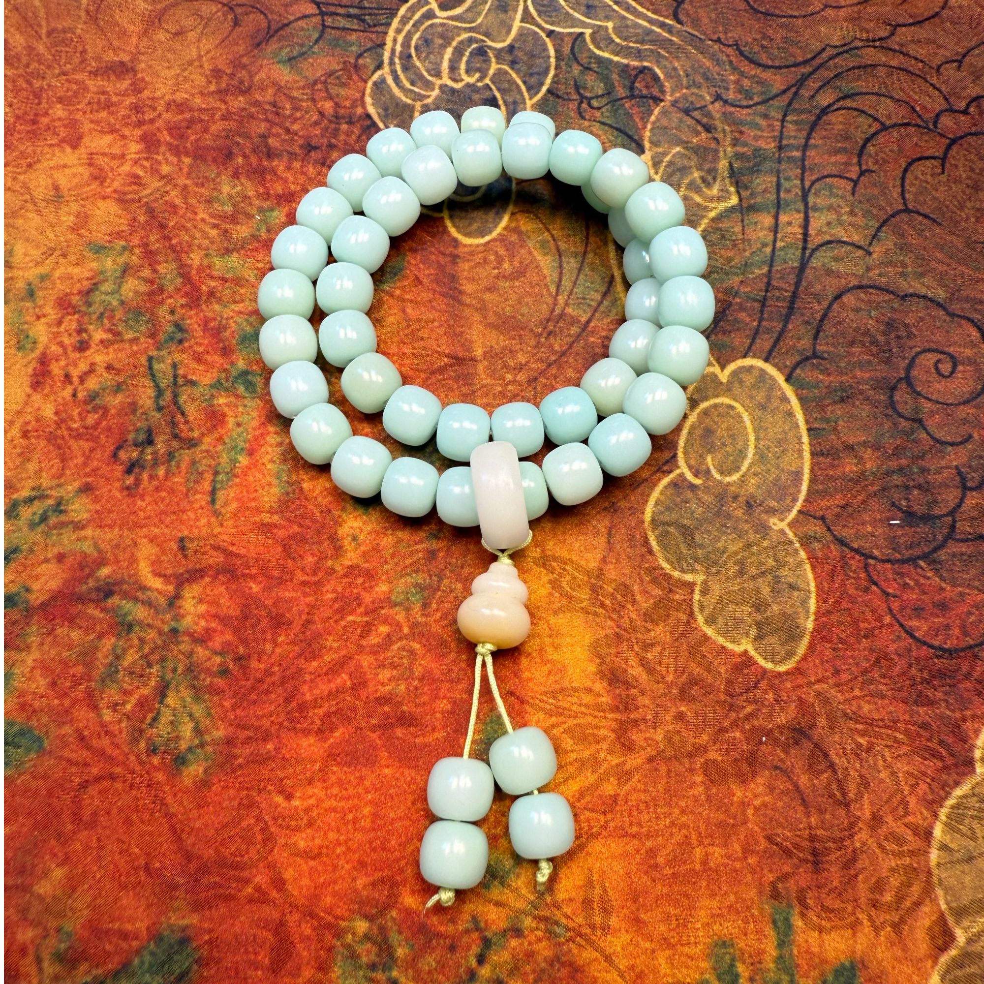 A091天青色菩提双圈手串-无礼盒