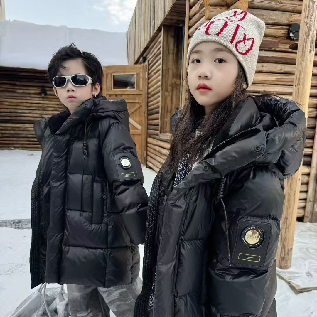 冬季长款黑金羽羽服