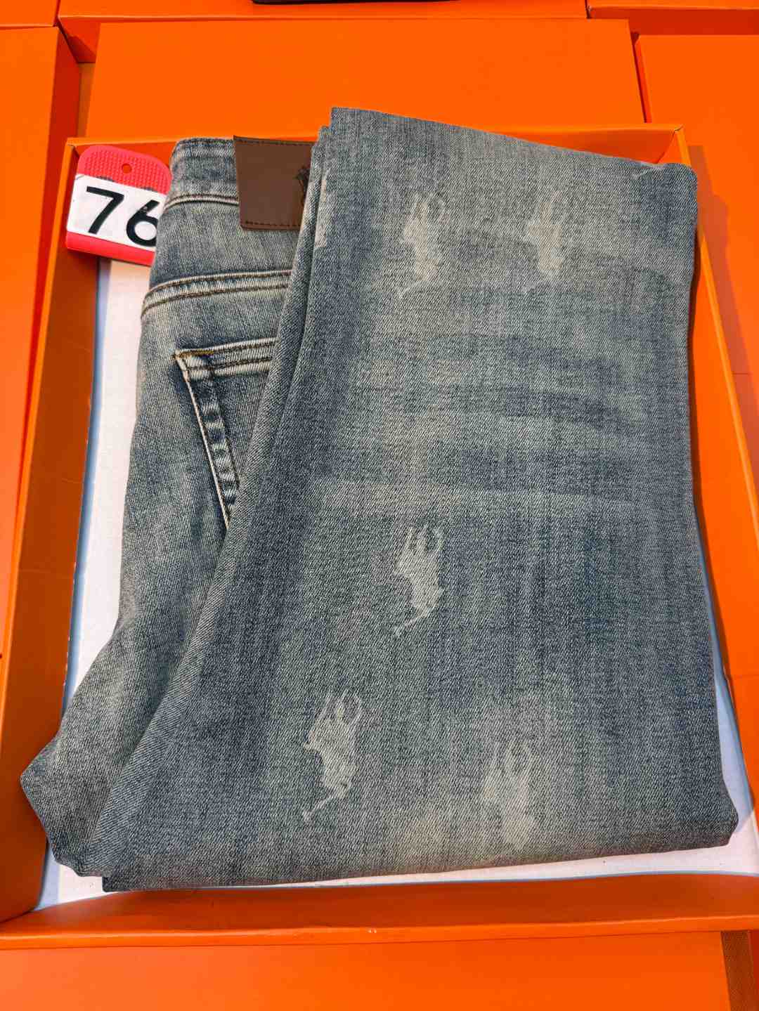 (裤2) 76号直筒裤扎染牛仔裤男士