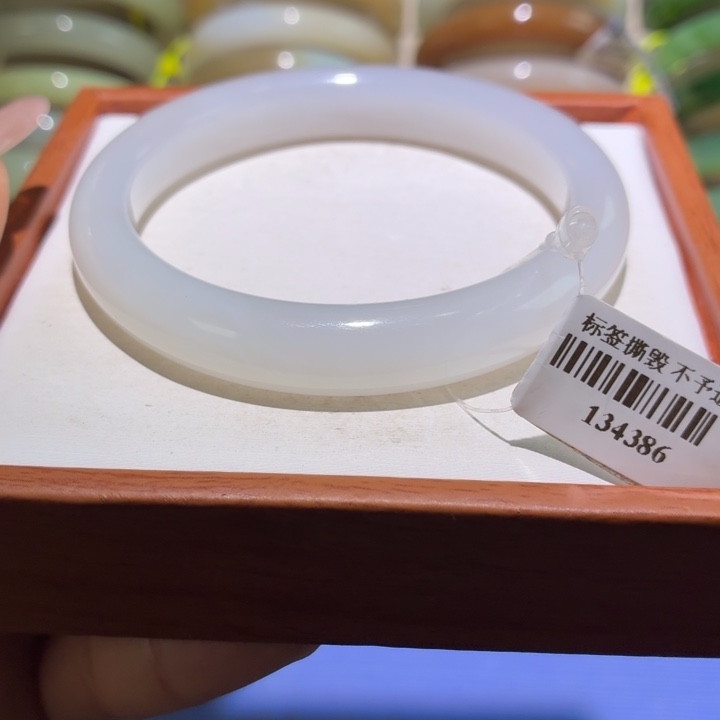 和田玉未镶嵌手镯12号59+