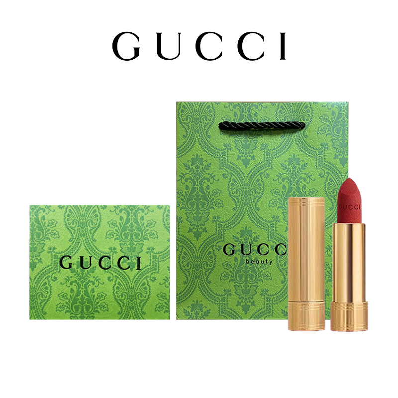 【礼物福利】GUCCI/古驰倾色绒雾唇膏 金管口红505 正装 3.5g