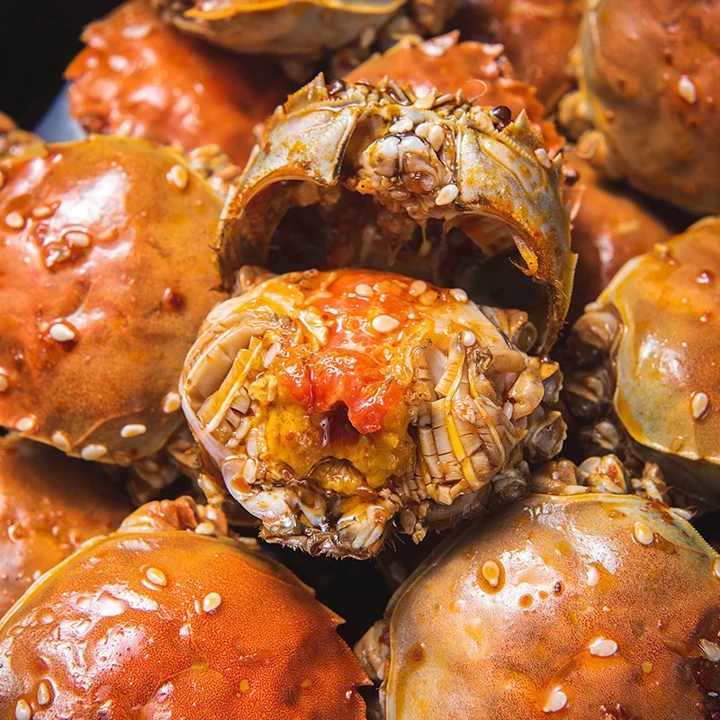 香辣蟹小螃蟹开盖即食麻辣海鲜顺丰京东发货