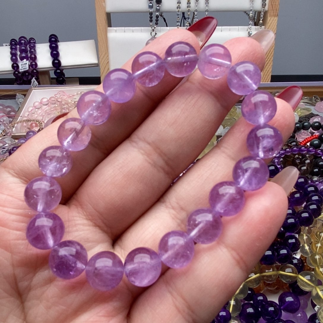 水晶手串未镶嵌天然紫水晶单圈