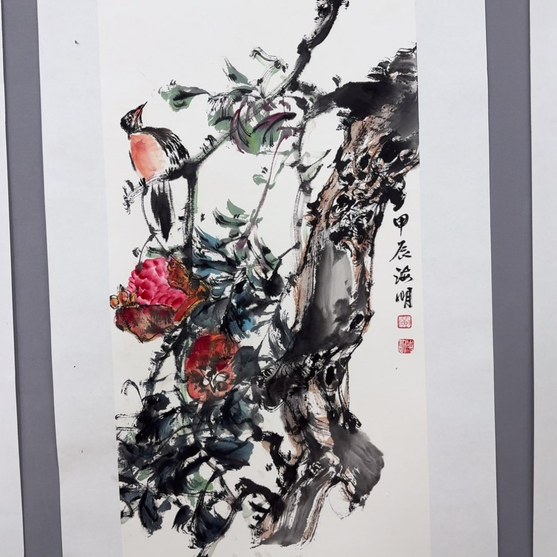 国画艺术家真人手绘