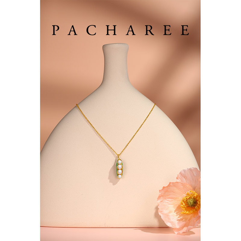 合金项链 蔬果自由系列单豌豆项链500008-1金