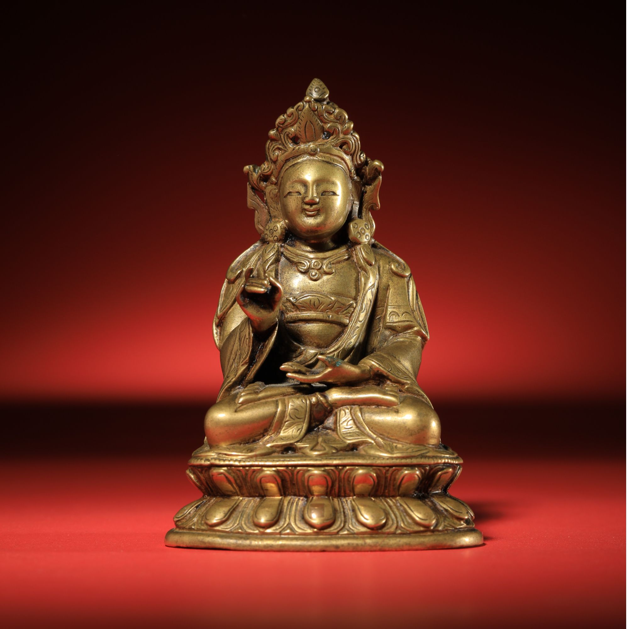 【3月6日古董拍卖】3906 清乾隆 大势至坐像