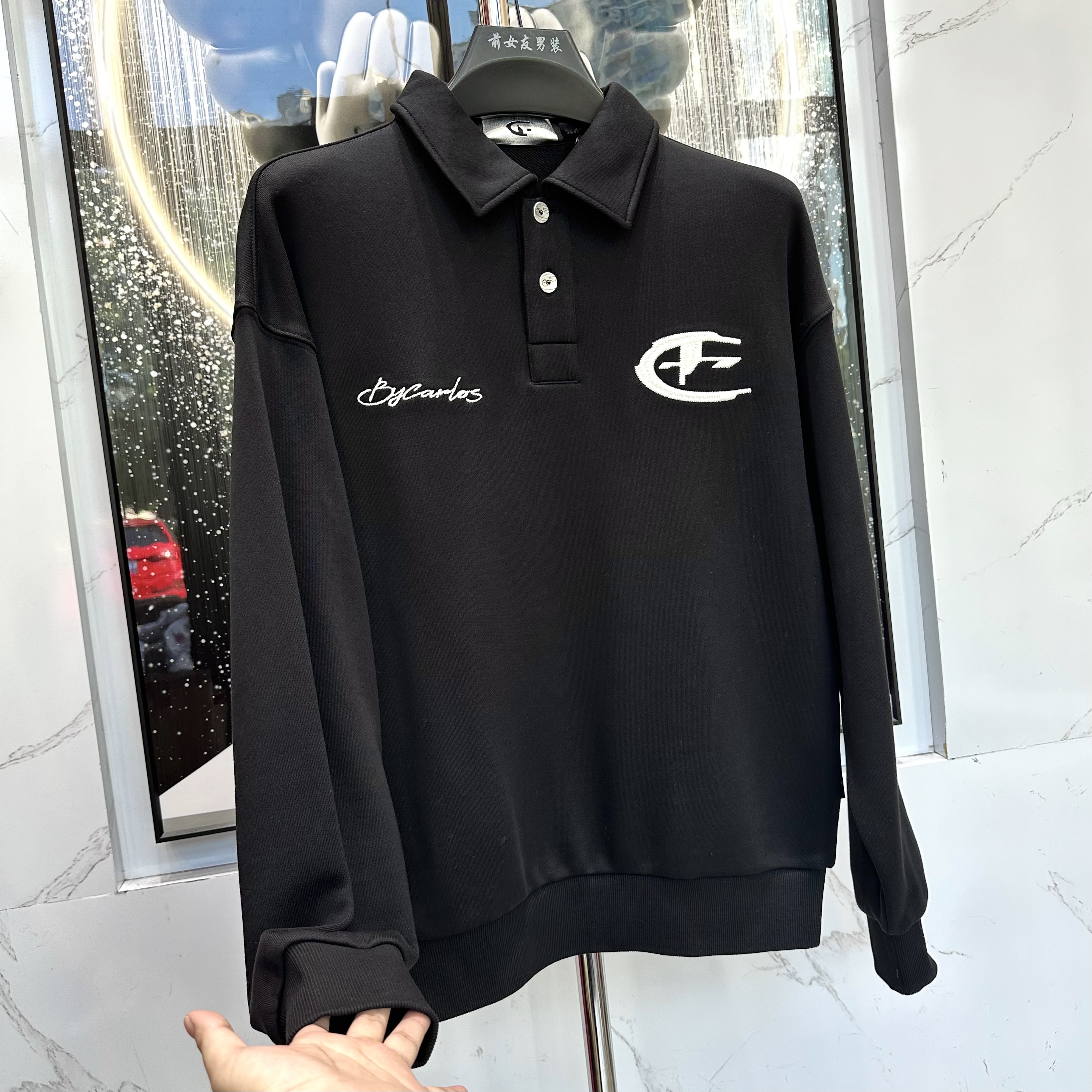 阔【C加卫衣】新款秋冬春季绣花卫衣春季秋季卫衣宽松男士时尚2735