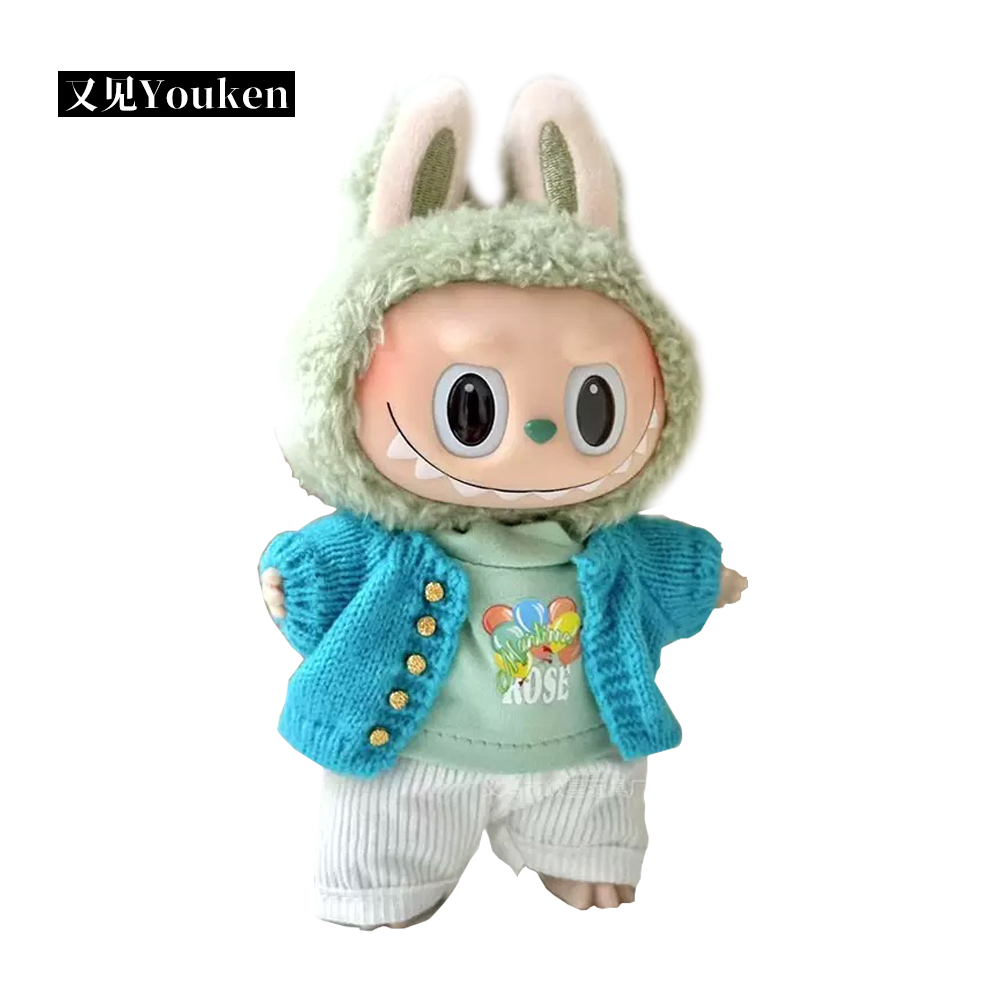 嘻哈潮流风搪胶毛绒娃娃娃衣可洗替换