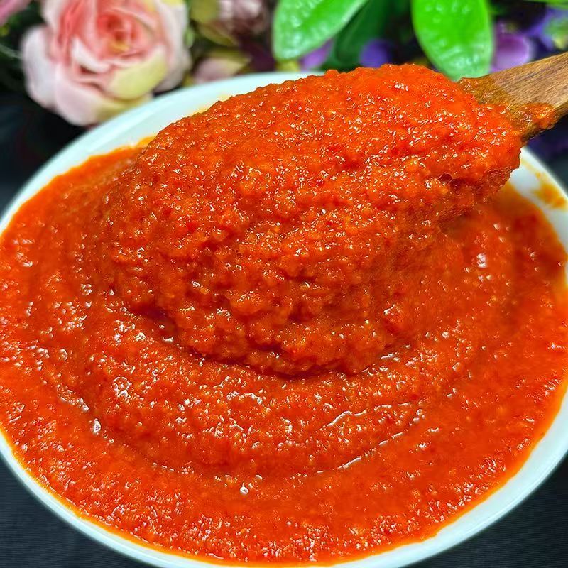 石磨辣椒酱，农家咸辣鲜香即食拌饭拌面下饭菜