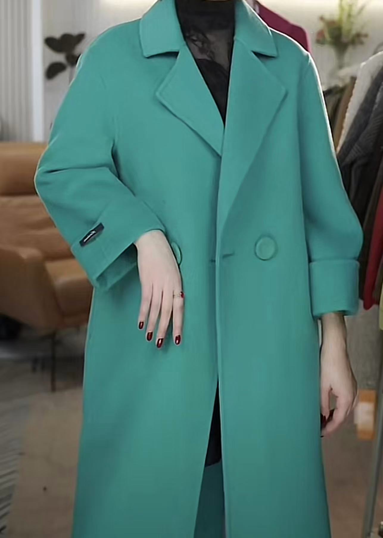 【JX1556两色羊毛大衣】M多多专属时尚休闲大气25新款双面呢外套