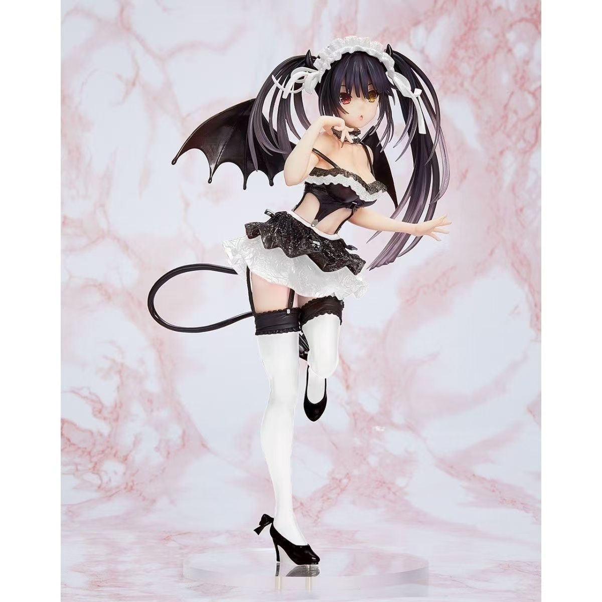  时崎狂三手办 白色紫色小恶魔精灵 