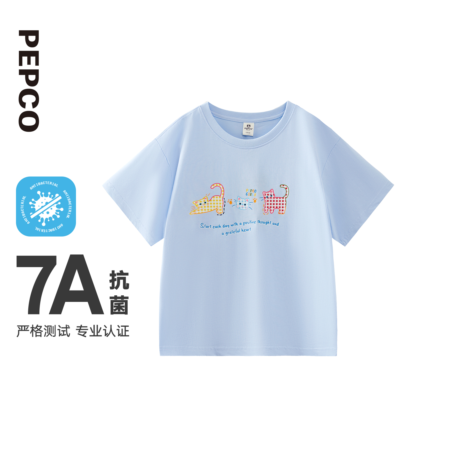 小猪班纳女童短袖印花T恤2025夏装中大童儿童圆领T恤潮Z22520002