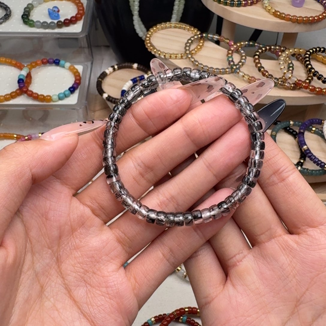 未镶嵌发晶手串17.5手围