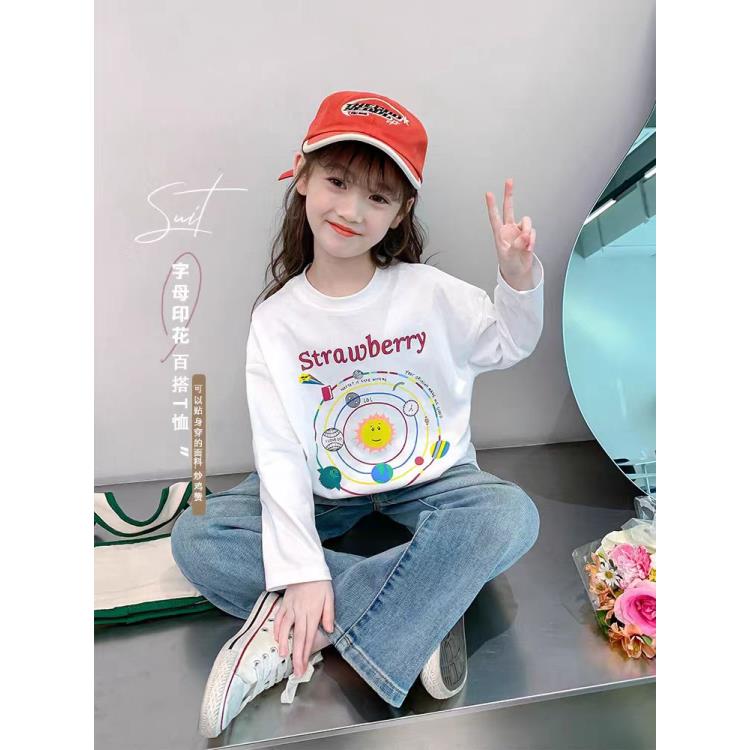 407256《现》优选韩版儿童日常休闲舒适洋气百搭打底衫