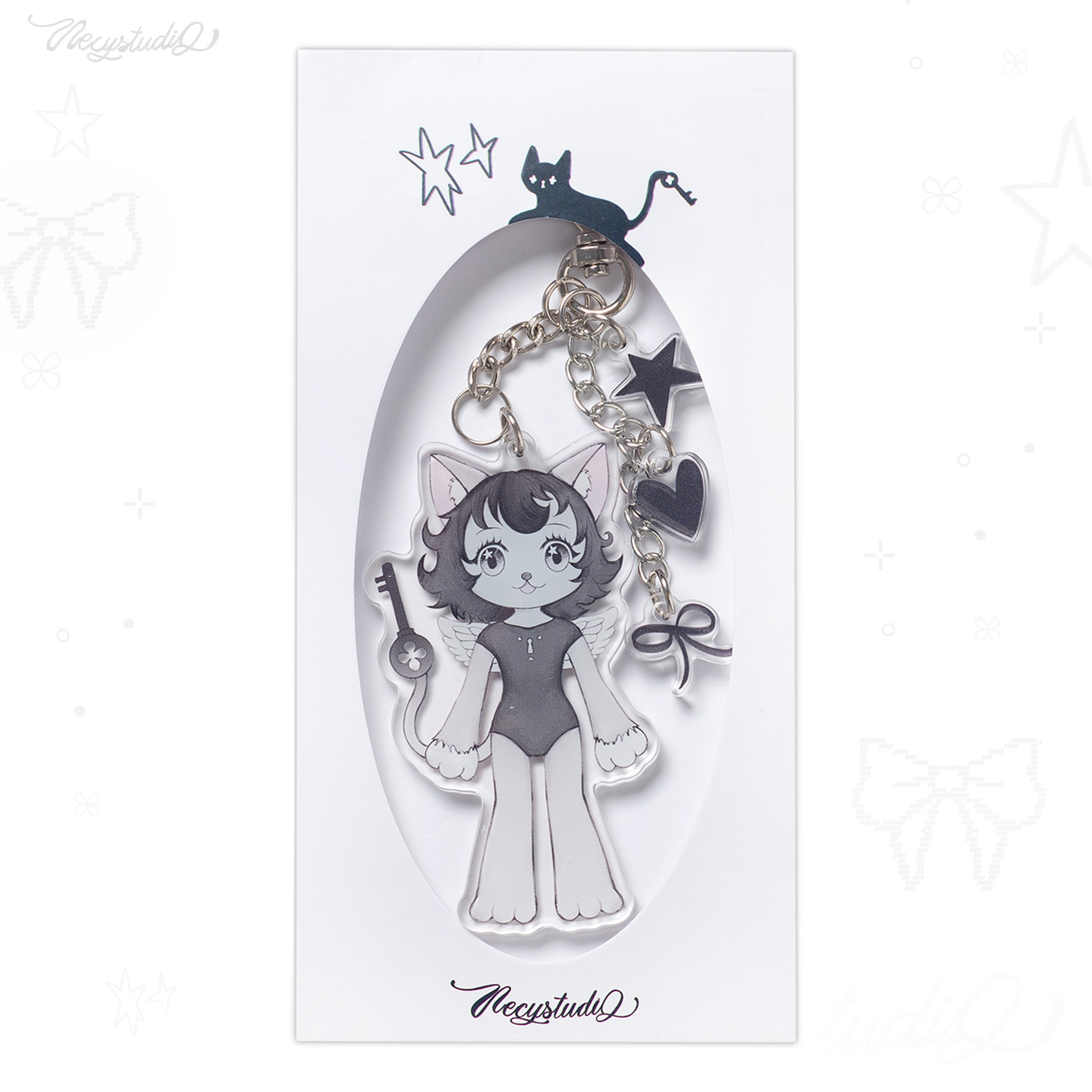NECY 【MIMORA】爱心锁小猫创意挂饰 可爱卡通扣挂件