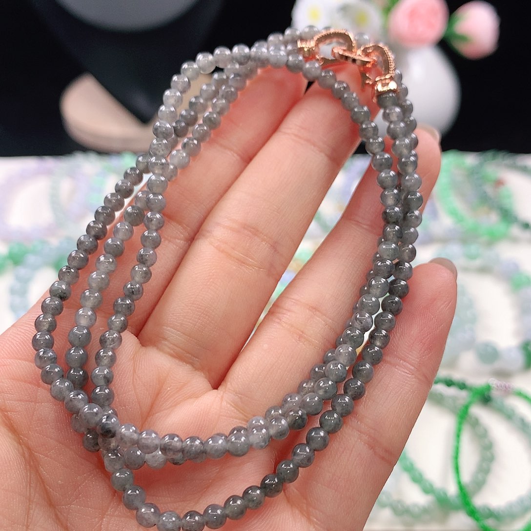 翡翠未镶嵌手链3.7mm