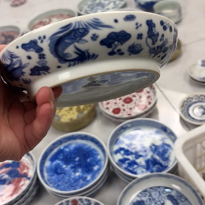 瓷片青花鱼藻大胡乘景德镇