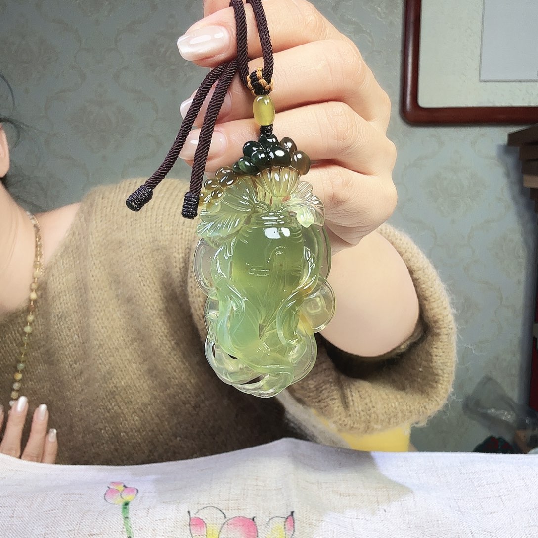 走***涯岫玉未镶嵌颈饰纯天然岫玉吊坠玉石