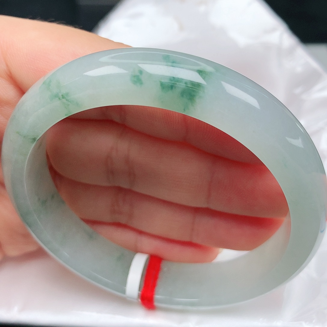 未镶嵌手镯翡翠13冰胶飘花