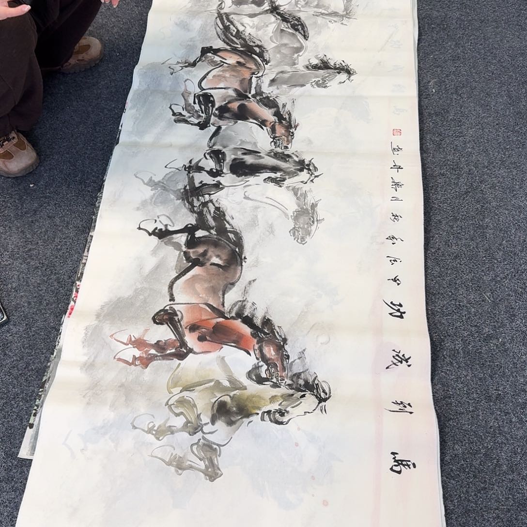 纯手绘国画作品好看小六尺