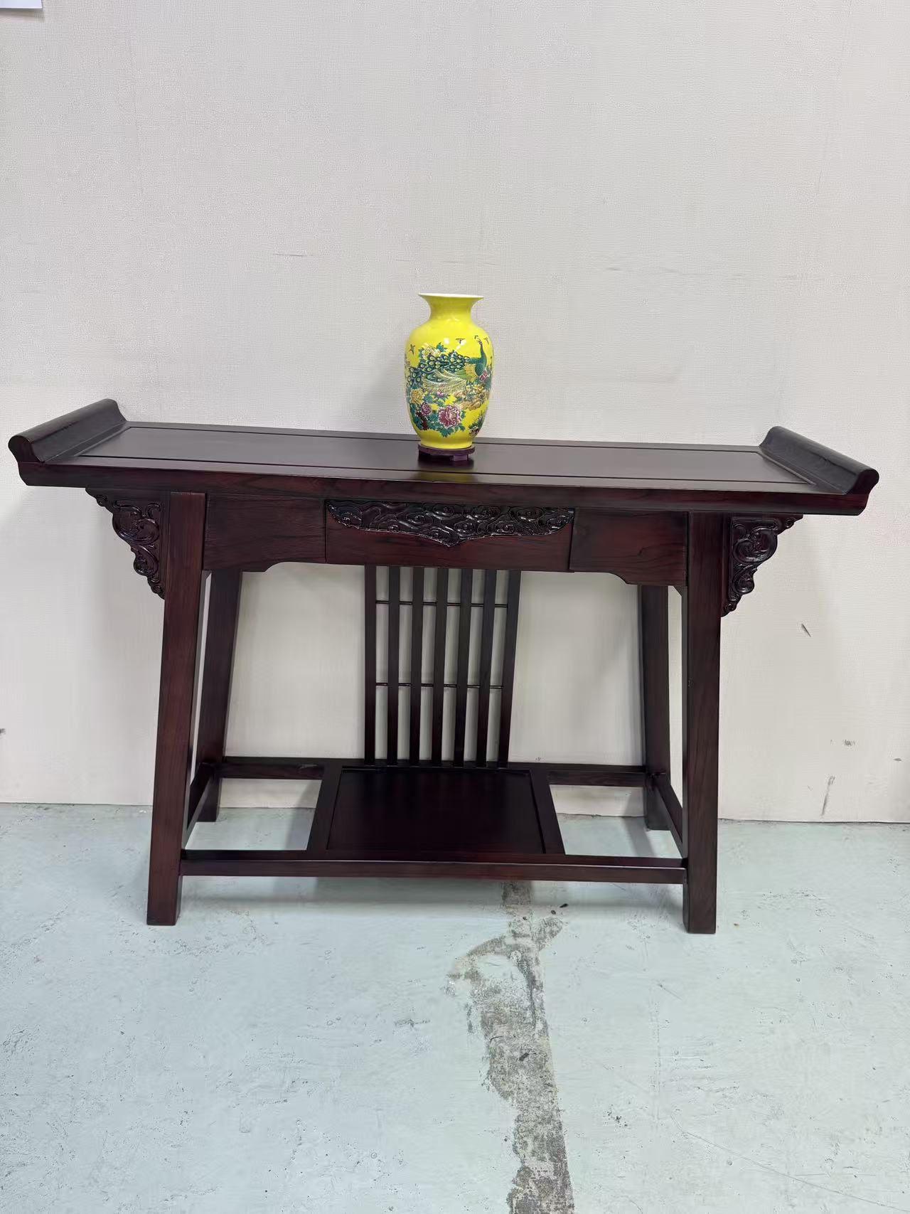 新中式框架结构古典榫卯玄关神台条案