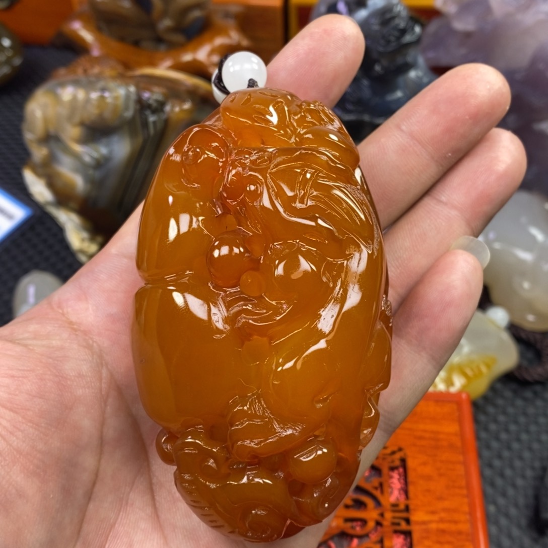 玛瑙/玉髓手把件未镶嵌用****8