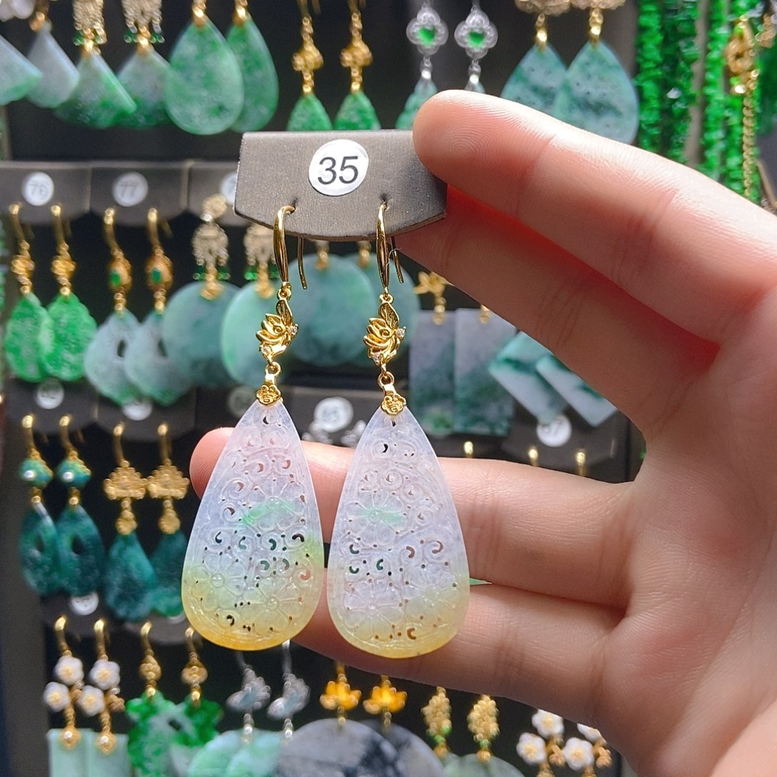 翡翠未镶嵌耳饰翡翠