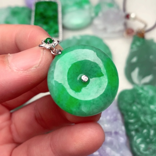 翡翠吊坠(不含链)银S925镶嵌