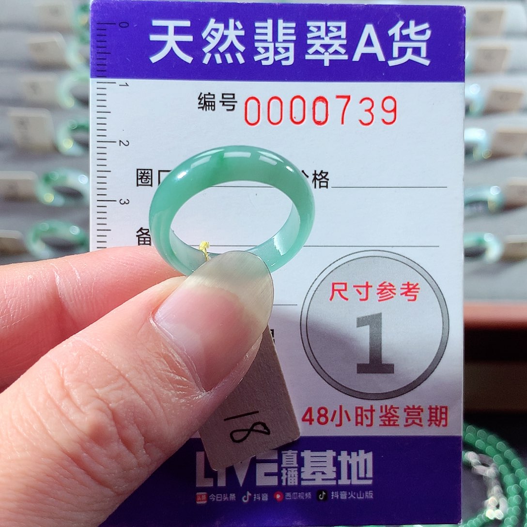 翡翠未镶嵌戒指18号