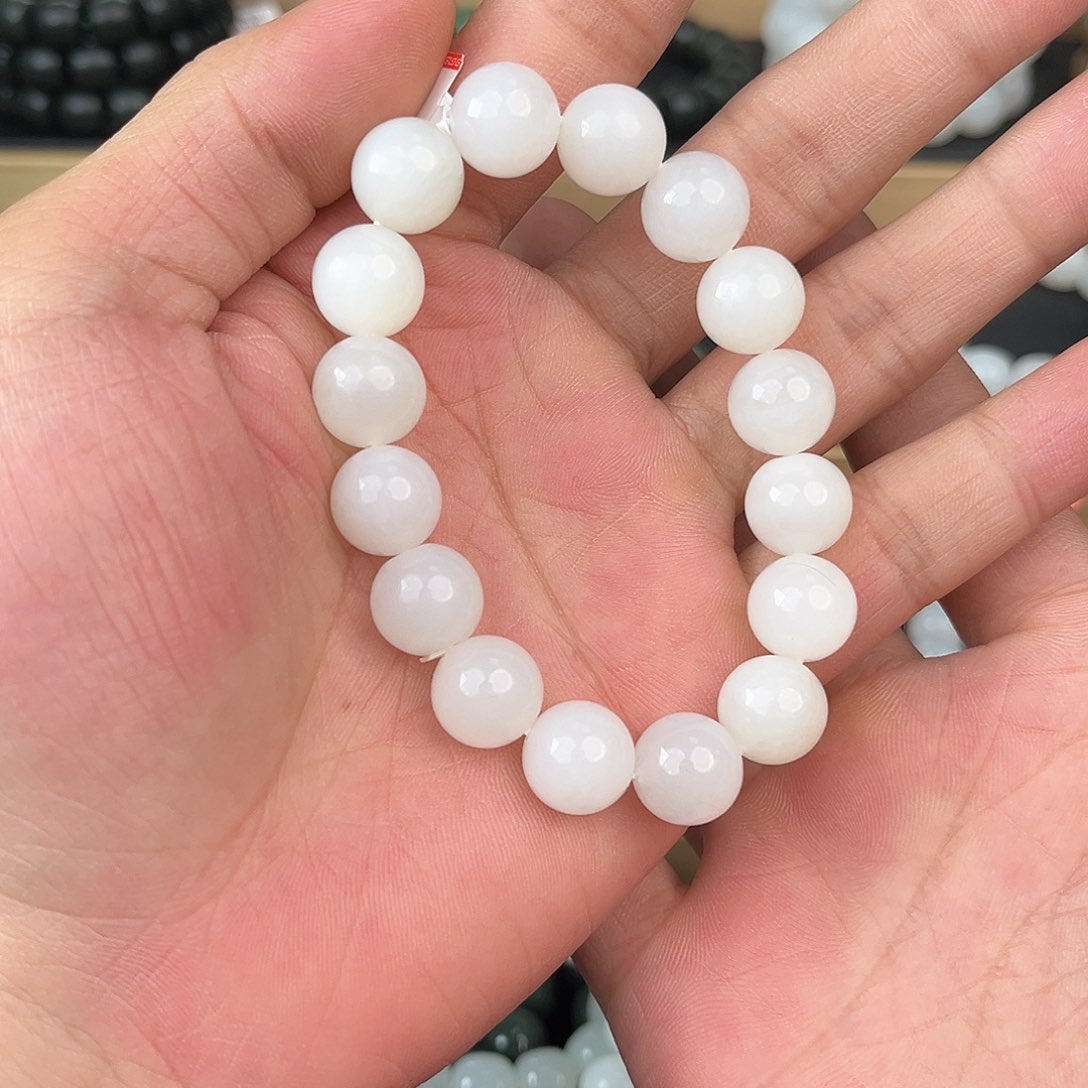 和田玉手串未镶嵌纯天然新疆和田玉且末天泰12mm