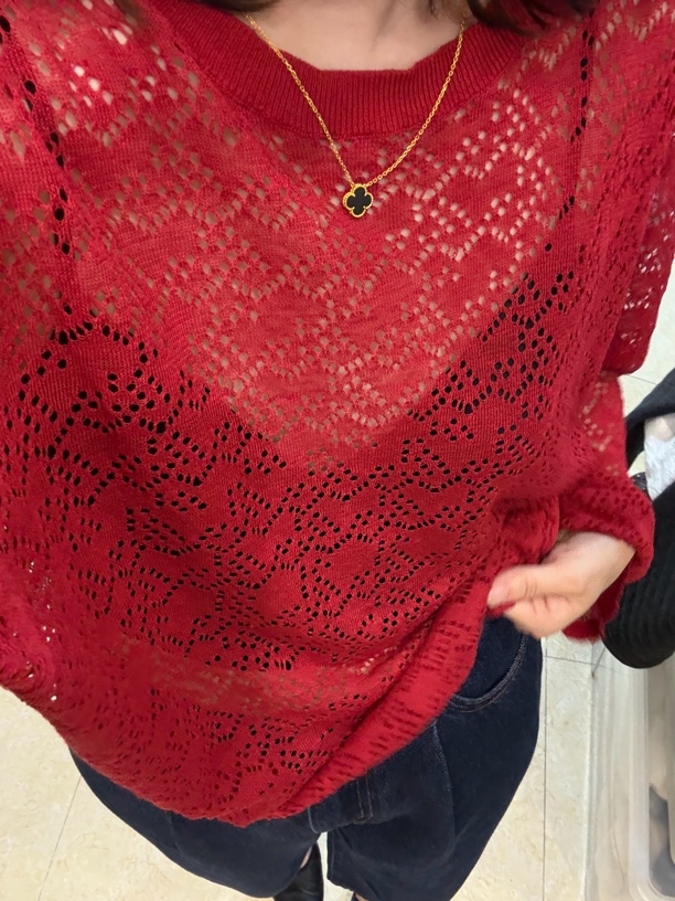 镂空进口亚麻上衣