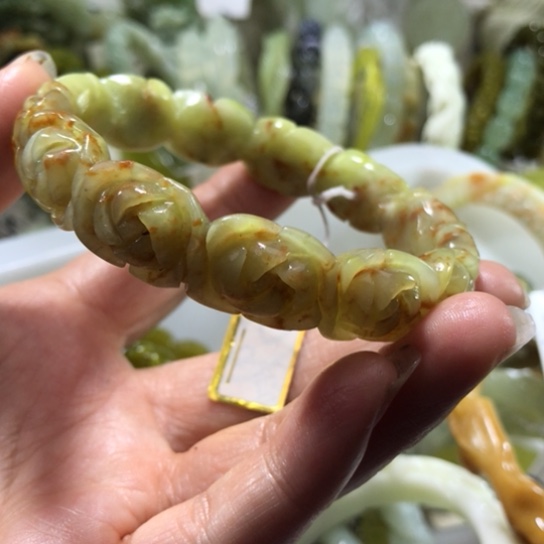 岫玉未镶嵌手镯58.59