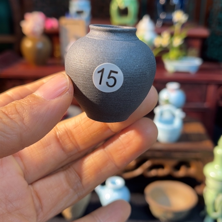 摆件微陶老王迷你花瓶