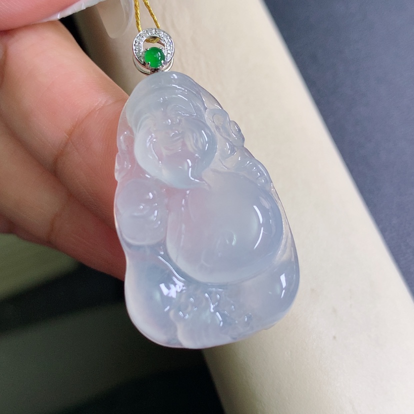 【闪购商品】翡翠颈饰18K金镶嵌财神