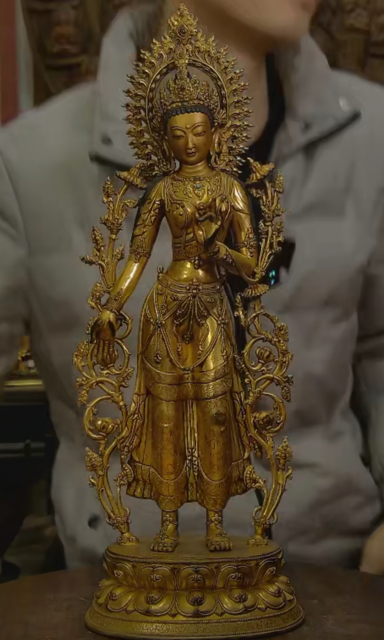 鎏金绿度母铜器收藏