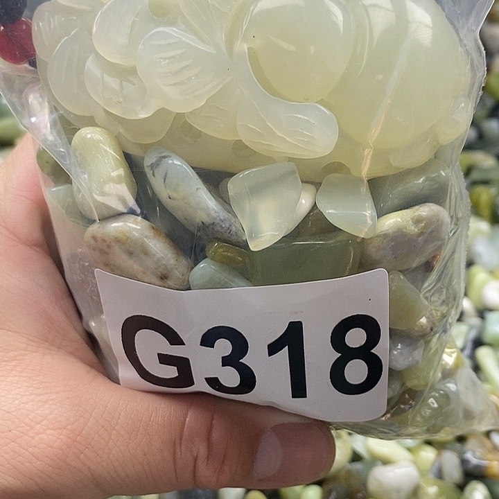 岫玉鱼缸石未镶嵌