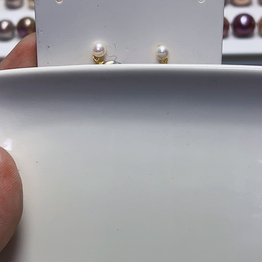 淡水珍珠耳饰银S925镶嵌