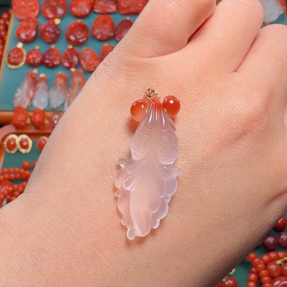 南红玛瑙南红18K金镶嵌