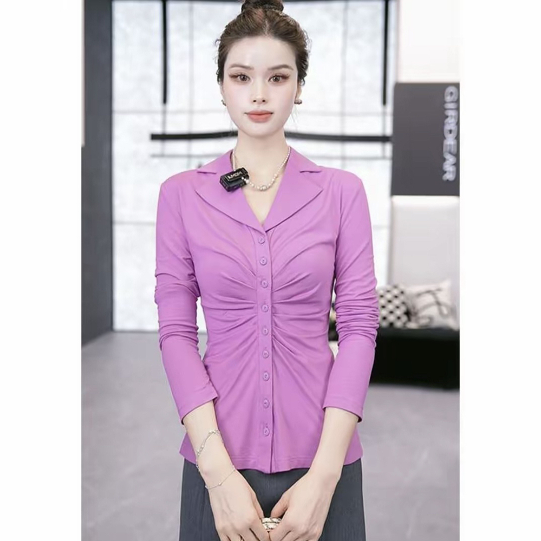 GIRDEAR/哥弟新款时尚休闲百搭气质女士长袖显瘦T恤上衣130097