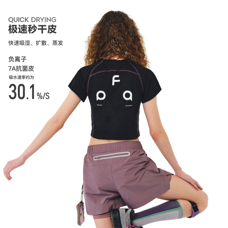 FPA哈苏线运动短袖女夏季短款瑜伽服修身圆领T恤时尚设计简约半袖