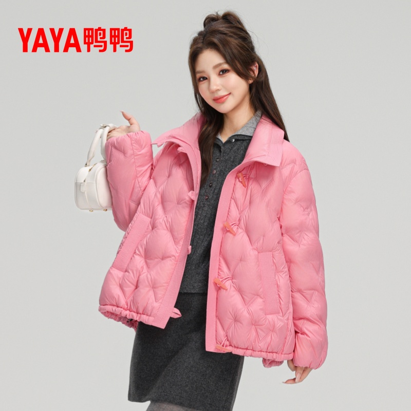 鸭鸭新款短款马卡龙色简约羽绒服冬季2025羽绒服外套YE5B602532X