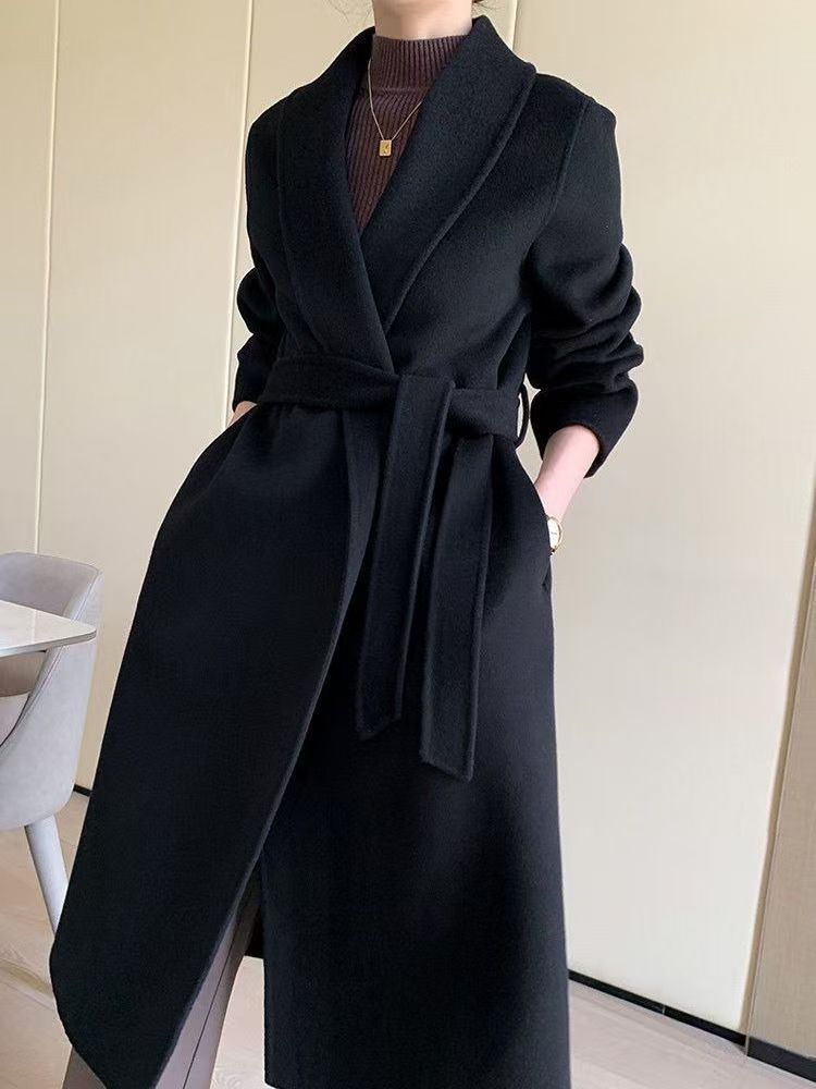 E101-200女毛呢外套女款大衣过膝时尚中长款