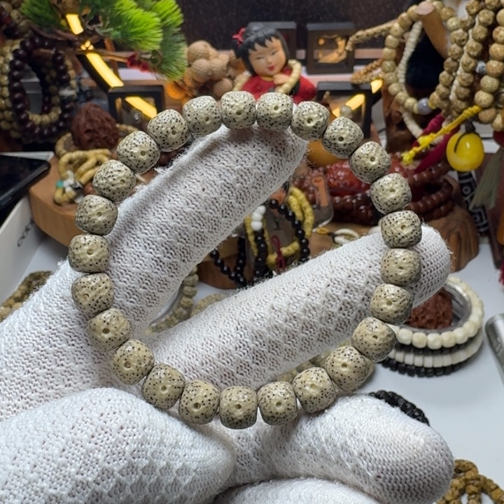 手串星月菩提2号车尺寸9.8石玉龙鳞单圈